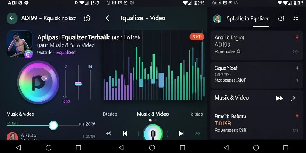 Tampilan antarmuka ADI99 dengan berbagai pengaturan Equalizer.