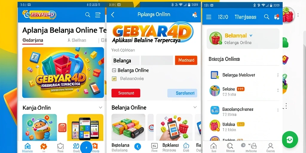 Tampilan antarmuka utama aplikasi GEBYAR4D untuk belanja online.