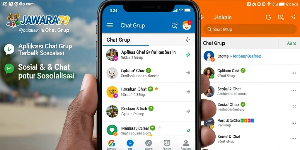 Tampilan antarmuka JAWARA79 yang menarik dan interaktif untuk Chat Grup.