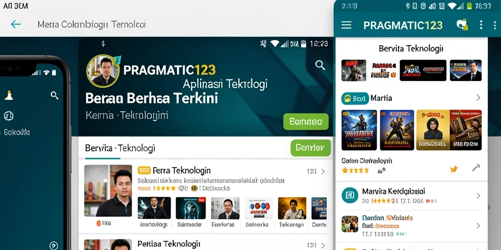 Antarmuka aplikasi PRAGMATIC123 menampilkan berita teknologi terbaru secara menarik.