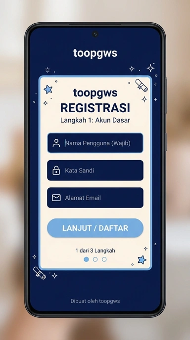 Tampilan halaman daftar toopgws